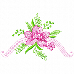 Flowers And Tree Embroidery Design 3